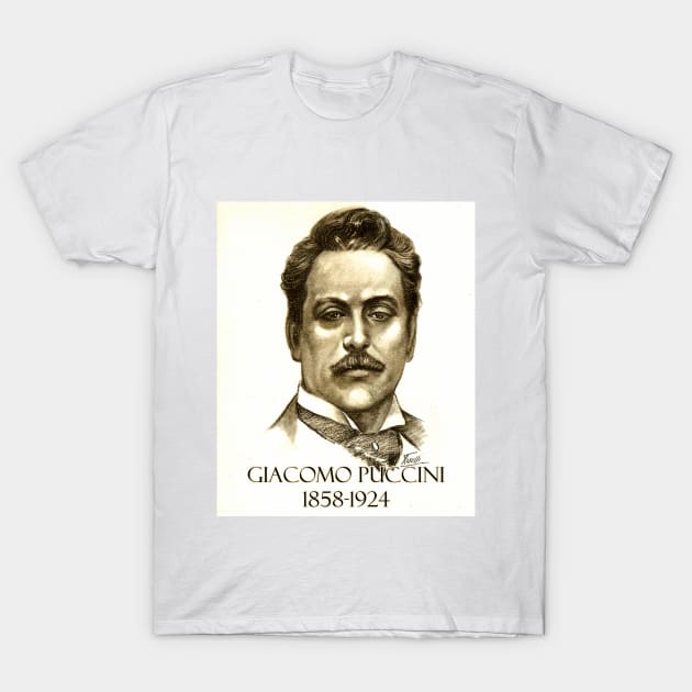 Great Composers: Giacomo Puccini T-Shirt by Naves